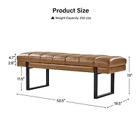 Lauren Camel Faux Leather Bench