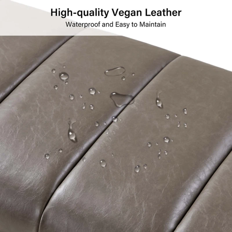 Lauren Gray Faux Leather Bench