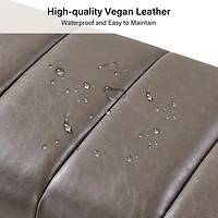Lauren Gray Faux Leather Bench