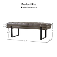 Lauren Gray Faux Leather Bench