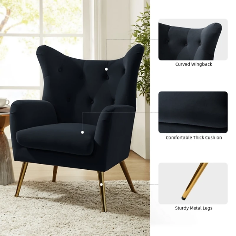 Danel Tufted Wingback Accent Chair