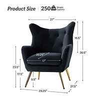 Danel Tufted Wingback Accent Chair