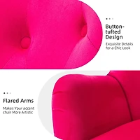 Danel Fushia Tufted Wingback Accent Chair