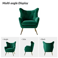 Danel Green Tufted Wingback Accent Chair