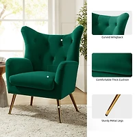 Danel Green Tufted Wingback Accent Chair