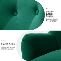Danel Green Tufted Wingback Accent Chair