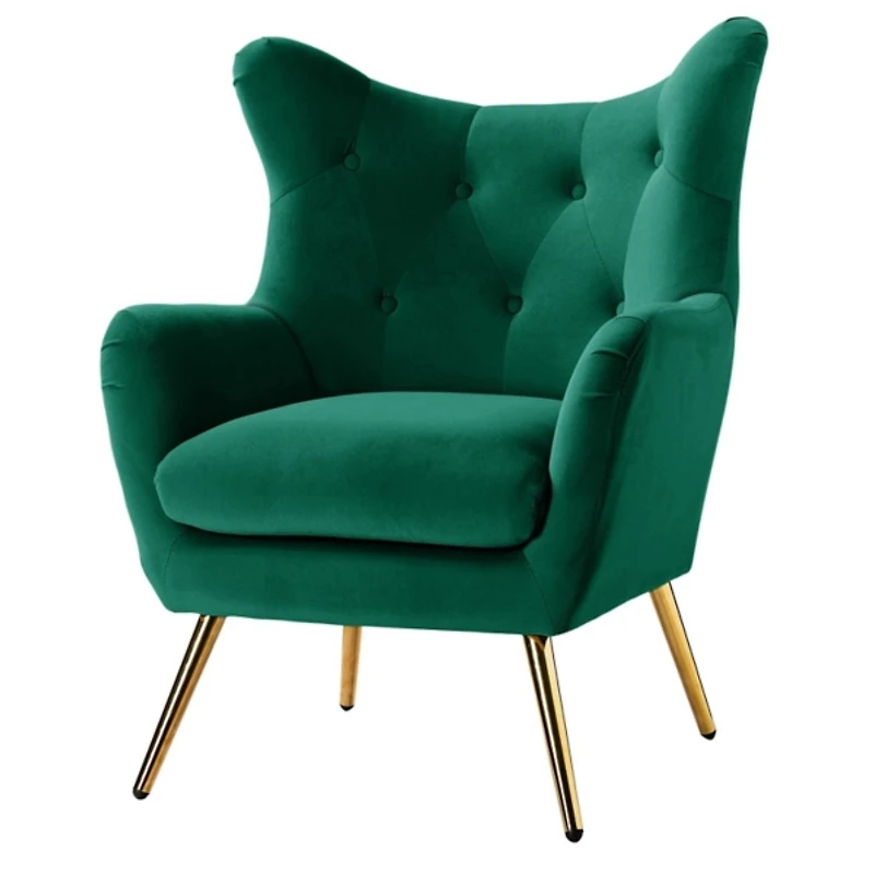 Danel Green Tufted Wingback Accent Chair