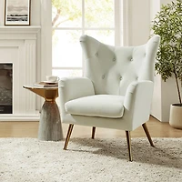 Danel Ivory Tufted Wingback Accent Chair