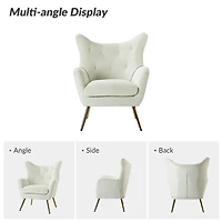 Danel Ivory Tufted Wingback Accent Chair