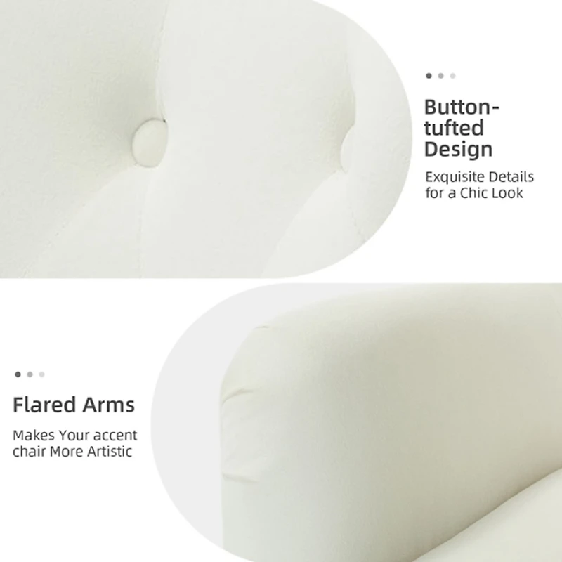 Danel Ivory Tufted Wingback Accent Chair