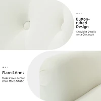 Danel Ivory Tufted Wingback Accent Chair