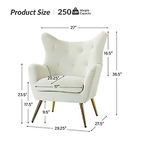 Danel Ivory Tufted Wingback Accent Chair