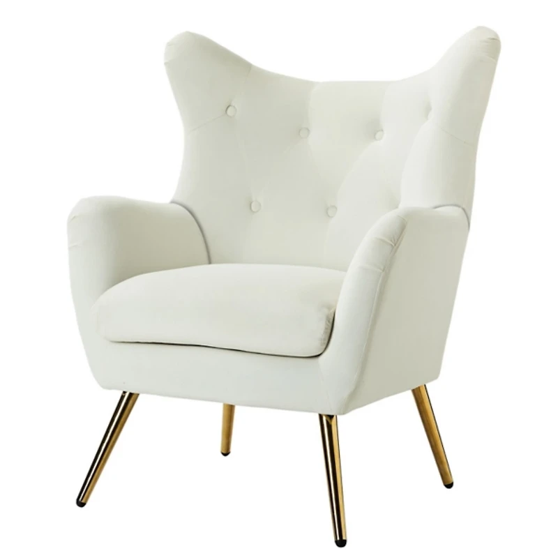 Danel Ivory Tufted Wingback Accent Chair