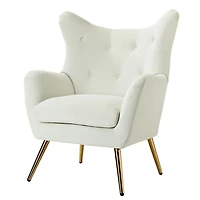 Danel Ivory Tufted Wingback Accent Chair