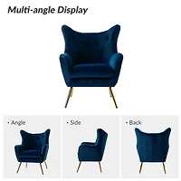 Danel Navy Tufted Wingback Accent Chair