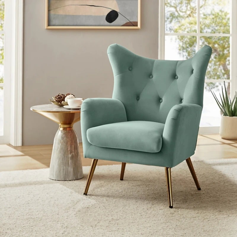 Danel Sage Tufted Wingback Accent Chair