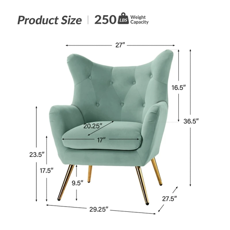Danel Sage Tufted Wingback Accent Chair