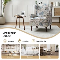 Umberto Blue Floral Accent Chair