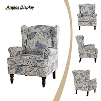 Umberto Blue Floral Accent Chair