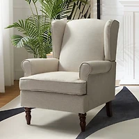 Umberto Tan Herringbone Accent Chair