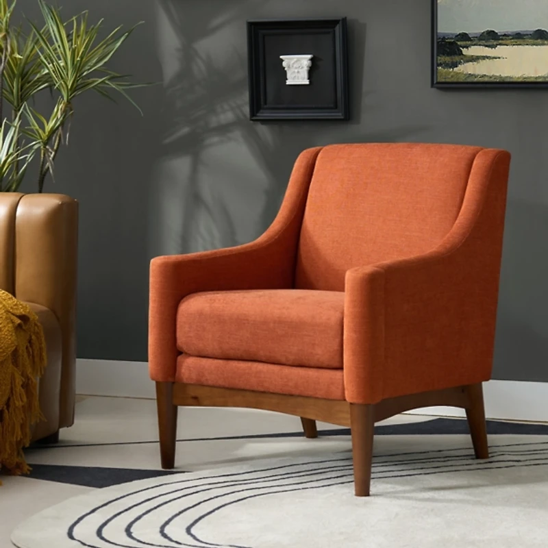 Benait Orange Upholstered Accent Chair
