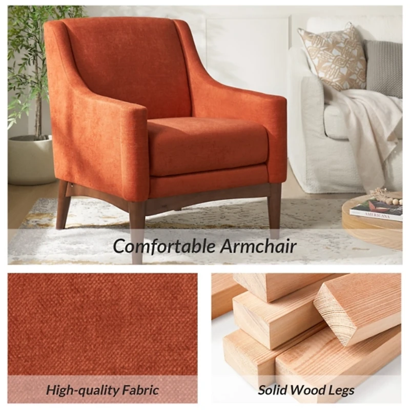 Benait Orange Upholstered Accent Chair
