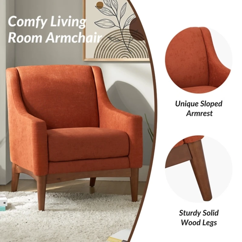 Benait Orange Upholstered Accent Chair