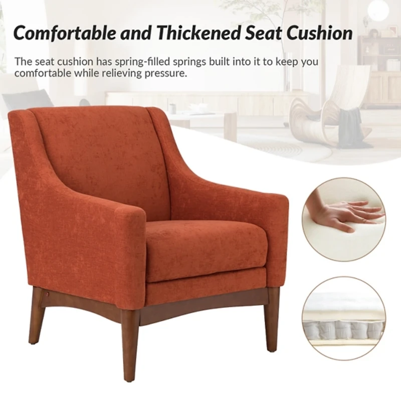 Benait Orange Upholstered Accent Chair