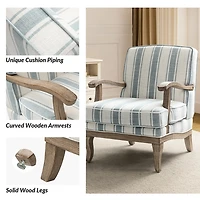Peppone Blue Striped Armchair