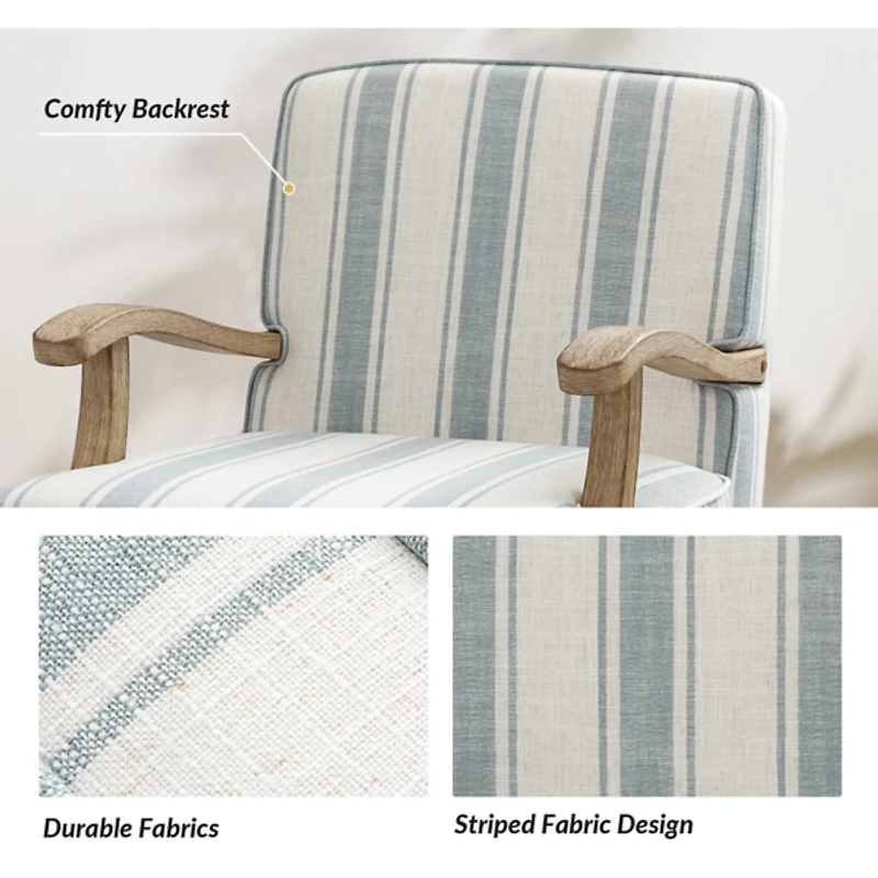 Peppone Blue Striped Armchair