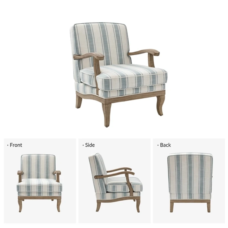 Peppone Blue Striped Armchair