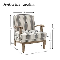 Peppone Gray Striped Armchair