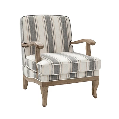 Peppone Gray Striped Armchair