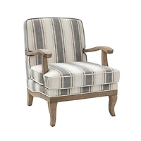 Peppone Gray Striped Armchair