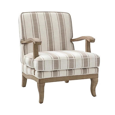 Peppone Tan Striped Armchair
