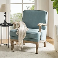Peppone Blue Upholstered Armchair