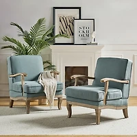 Peppone Blue Upholstered Armchair