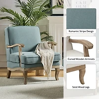 Peppone Blue Upholstered Armchair