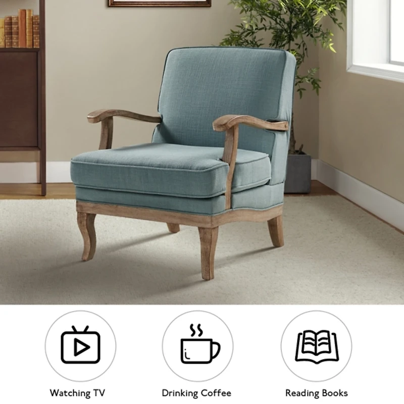 Peppone Blue Upholstered Armchair