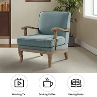 Peppone Blue Upholstered Armchair