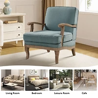 Peppone Blue Upholstered Armchair