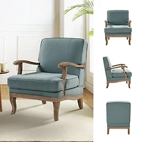 Peppone Blue Upholstered Armchair