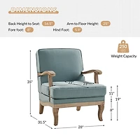 Peppone Blue Upholstered Armchair