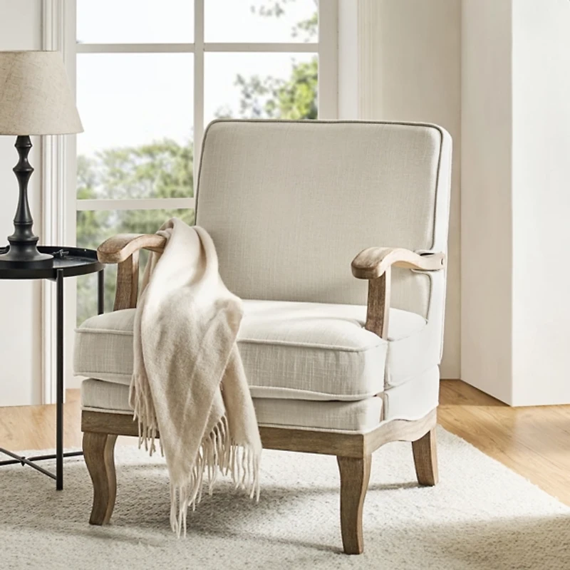 Peppone Ivory Upholstered Armchair