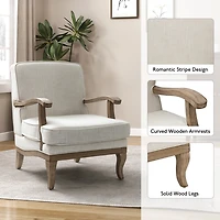 Peppone Ivory Upholstered Armchair