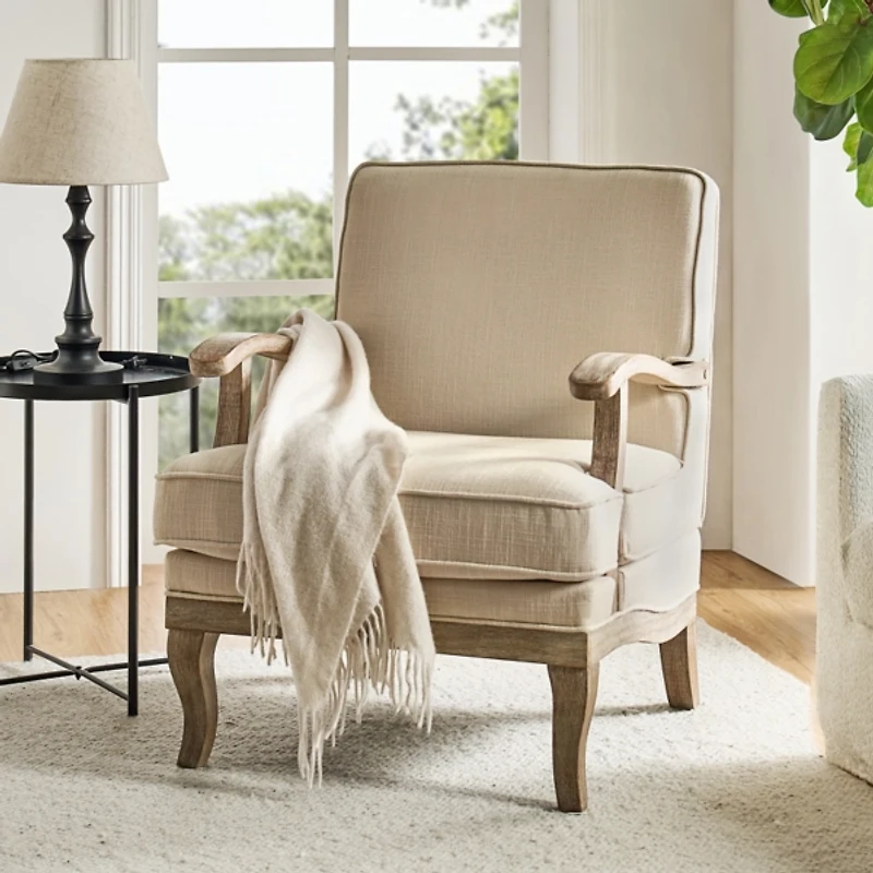 Peppone Linen Upholstered Armchair