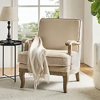 Peppone Linen Upholstered Armchair