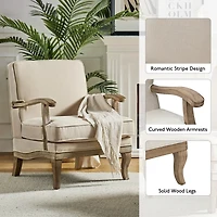 Peppone Linen Upholstered Armchair