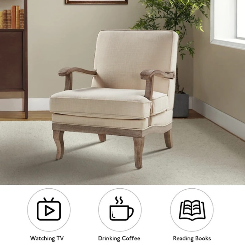 Peppone Linen Upholstered Armchair