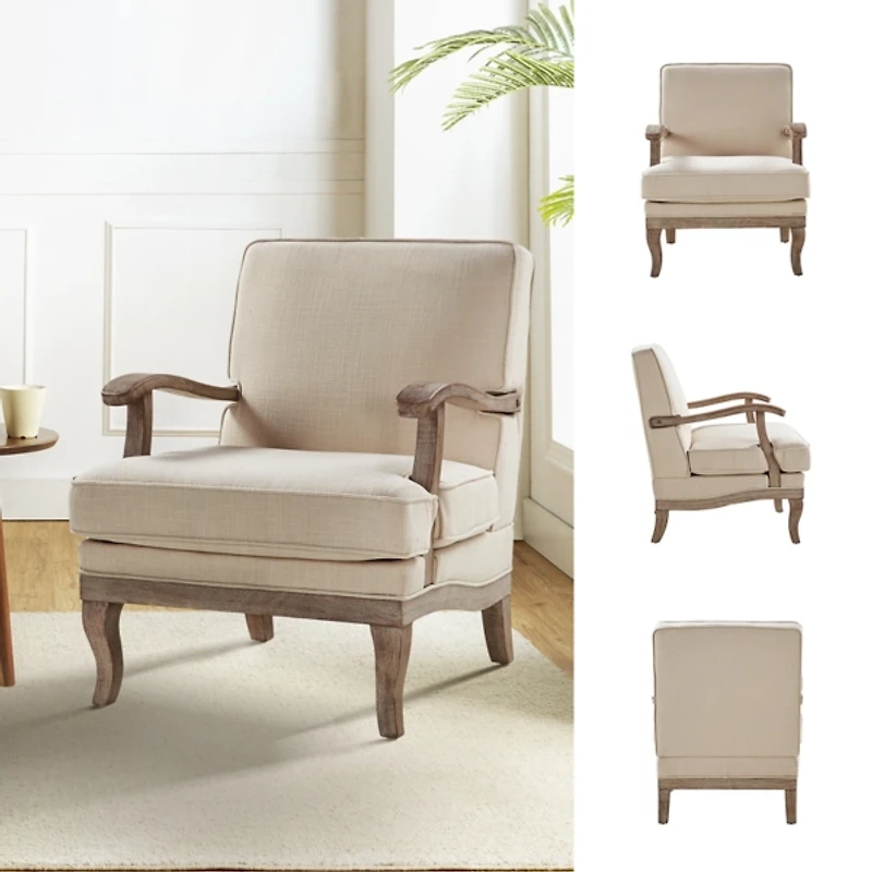 Peppone Linen Upholstered Armchair